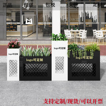 Outdoor flower box Rectangular municipal road shape large flower bed Commercial street Courtyard Square Floor-to-ceiling Wrought iron flower trough