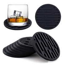 Thickened Drain Silicone Cup Mat Round Heat Insulation Soft Glue Tea Cup Cushion Suit can fit containing case shelf marble veins