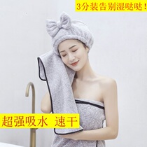 Adult headscarf bag hair towel girl dry hat female 2021 new super absorbent quick-drying double layer thickening