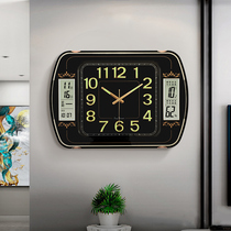 Luminous calendar wall clock Living room modern simple silent atmosphere hanging table Household fashion multi-function wall clock table