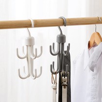 Blue speed double-layer octopus adhesive hook hanger rotating scarf storage rack rack rack silk scarf leather belt tie