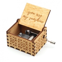 B Wooden music box Hand shake You are my sunshine Wooden crafts music box Classical carving can be