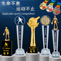 Table tennis trophy custom crystal custom Team tournament champion Sports Association games competition prizes souvenirs