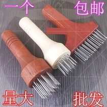 Stainless steel steak pine meat hammer pine needle beating hole broken tendon household button meat insert meat artifact