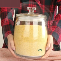 Rice tank 20 kg sealed tank glass container Household ingredients rice storage device Flour transparent rice bucket ins