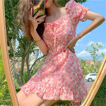  za floral first love Hepburn style can be salt can be sweet dress white temperament small man dating small skirt female summer