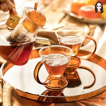 Tea set Teapot Nordic style glass high-end heat-resistant household light luxury modern afternoon tea tea pot flower tea set