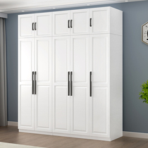 European wardrobe home bedroom solid wood cabinet simple modern four five six door combination economical simple large wardrobe