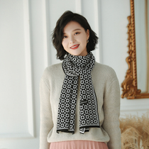 Double-sided wool scarves for men and women with the same autumn and winter New long European and American fashion versatile warm thick collar tide