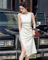 French slim sling dress 2021 new spring and summer light luxury one-shoulder high-end design sense niche skirt female