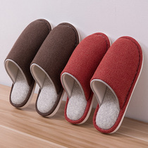(Clear Cabin) Cotton Slippers Women Winter Indoor Couples Home Non-slip Warm Winter Soft Bottom Silent Home Wholesale