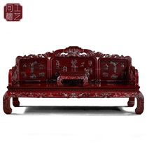  Ask sandalwood craft Whole Bamboo blood sandalwood Passionflower Babao Arhat bed Chinese Red sandalwood sofa bed Tatami bed