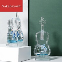 Fashionable Mediterranean style cello marine animal ornaments blue oil drops student gifts glitter ornaments