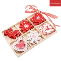 Christmas daily necessities gift box ornaments Christmas pendant wooden box home party decoration handmade wood chips DIY