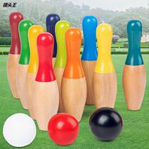 Childrens wooden mini bowling toy Indoor parent-child interactive table game educational toy cross-border wholesale