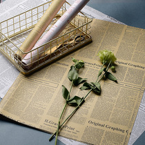zmol English newspaper gift wrapping paper vintage old kraft paper bread paper decorative flower paper bouquet