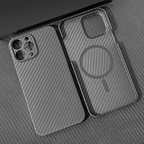 Applicable iPhone13promax mobile phone shell carbon fiber 13 magnetic suction magsafe Kevlar protective sleeve 13mini full pack anti-fall thirteen pro aramid fiber hard shell