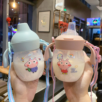 Special cup for children to drink milk powder Duckbill learning cup Baby mini toddler cup Baby drinking cup with straw