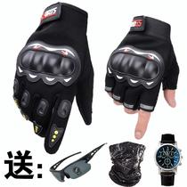 Motorcycle riding gloves half finger anti-drop racing touch screen summer locomotive electric car gloves male