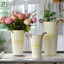 Flowers bucket Home Wake Flowers Buckets Flower Shops Dry Flowers Flower Arrangements Iron Casks Home Residence Decorative Tin Vases Flower Pots Dried Flower Casks