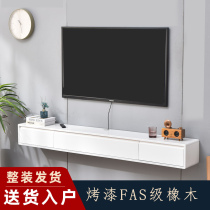 Solid Wood Nordic wall-mounted TV cabinet light luxury style simple modern small apartment hanging cabinet bedroom narrow bedroom