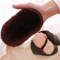 Multifunctional portable plush shoe polishing cover cloth cleaning polished shoe polishing gloves soft brush shoe brush leather shoe polish brush
