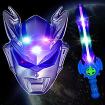 Ultraman helmet mask new luminous sword suit Iron man spider-man Sun Wukong childrens cartoon boys and girls
