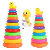 Hi Children Baby puzzle rainbow tower stacked music colorful stacked high loop ring layered early education stacked Cup play