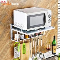 Microwave oven hanging space aluminum bracket wall mounted kitchen shelf storage frame single double deck oven