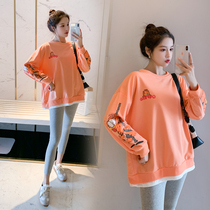 Pregnant woman Spring and autumn suit 2022 new weathers out of fashion online red beating undershirt spring autumn season easy tide moms blouses
