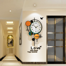 Net red clock wall clock living room light luxury modern simple decoration background wall hanging watch home fashion wall hanging clock lamp