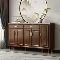 Entry into solid wood shoe cabinet household large capacity mask cabinet in one wall new Chinese high-end foyer reception cabinet