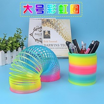 Spring toys large high quality rainbow circle stall childrens elastic ring adult educational toys Jianghu best-selling products