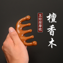 Sandalwood massage scalp comb for men and women anti-alopecia head treatment health head Meridian wide tooth wood comb breast dredging