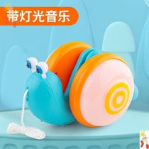  Luminous electric lead rope dragging snail music snail learning to climb toy Baby guide crawling toy pull line toddler