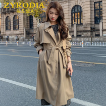 ZYRODIA Korean popular mid-length windbreaker coat female 2023 autumn new British style fashion waist coat