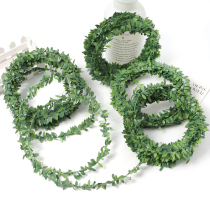 Iron wire simulation leaf rattan diy handmade wreath headband material plastic Christmas green leaf decoration accessories