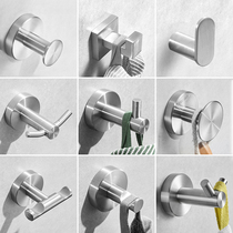 Bathroom towel hook free from punching 304 stainless steel washroom hotel in door Xuanguan clothes hook Nordic light lavish