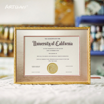Gold foil aluminum alloy certificate frame honor certificate A4 picture frame mounting custom photo frame hanging wall patent display power of attorney