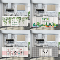 Cabinet curtain curtain kitchen cabinet waterproof and oil-proof dust-proof door curtain slide rail cloth curtain Velcro debris cover ugly curtain