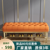 Shoe change stool Household door American light luxury sofa stool modern simple door soft bag cushion leather bed tail stool
