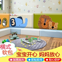 Stepping rice wall enclosure wall protection thickened self-adhesive headboard kang enclosure soft bag baby anti-collision wall cushion children cushion