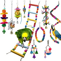 Pet Parrot Hanging Toy Chewing Bite Rattan Balls Grass Swing