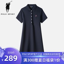 Polo sport dress female 2021 summer new shopping mall with the same casual girdle polo short-sleeved long dress