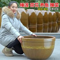Large water tank cured meat tank household water lily storage ceramic old-fashioned pottery Lotus factory direct garden fish farming