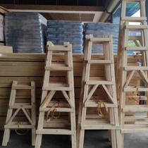 Water and electricity wooden indoor ladder folding wooden herringline walking ladder thick staircase wooden ladder double sides widened and telescopic