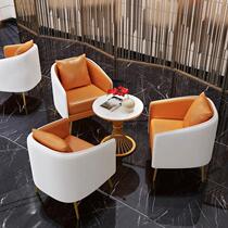 Nordic small sofa milk tea shop negotiation table and chair combination reception room office simple modern single sofa chair
