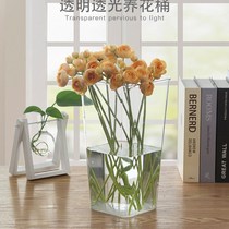 Acrylic flower barrel waking Flower Home flower shop special plastic transparent vase ornaments living room flower arrangement light luxury high-grade
