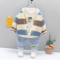 Childrens spring boys suit new foreign-style jacket baby clothes baby clothes baby spring and autumn three-piece 1-3-year-old tide