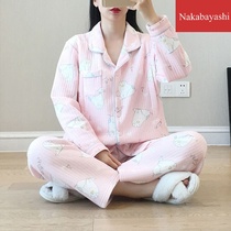  Pregnant womens pajamas Autumn and winter air cotton monthly clothes Spring and autumn cotton postpartum breastfeeding feeding October 9 pregnancy 8